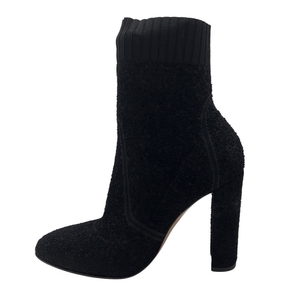 GIANVITO ROSSI BLACK STRETCH KNIT BOOTIES - Picture 3 of 8
